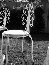 Load image into Gallery viewer, White outdoor chairs
