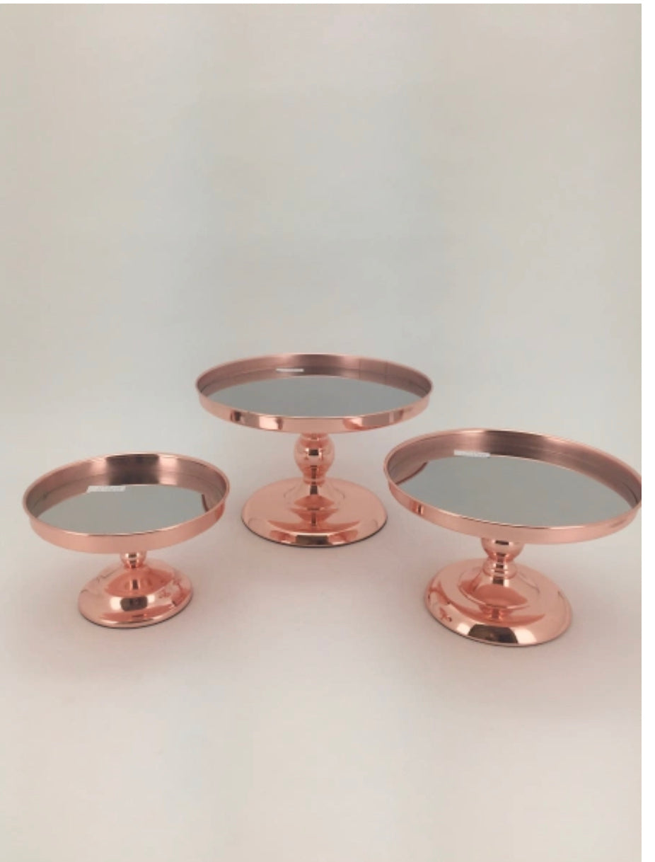 Rose gold cake stands