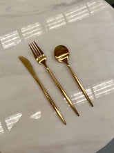 Load image into Gallery viewer, Slim gold cutlery
